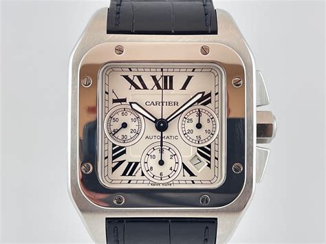 santos crono cartier uomo|cartier santos 100 xl chronograph.